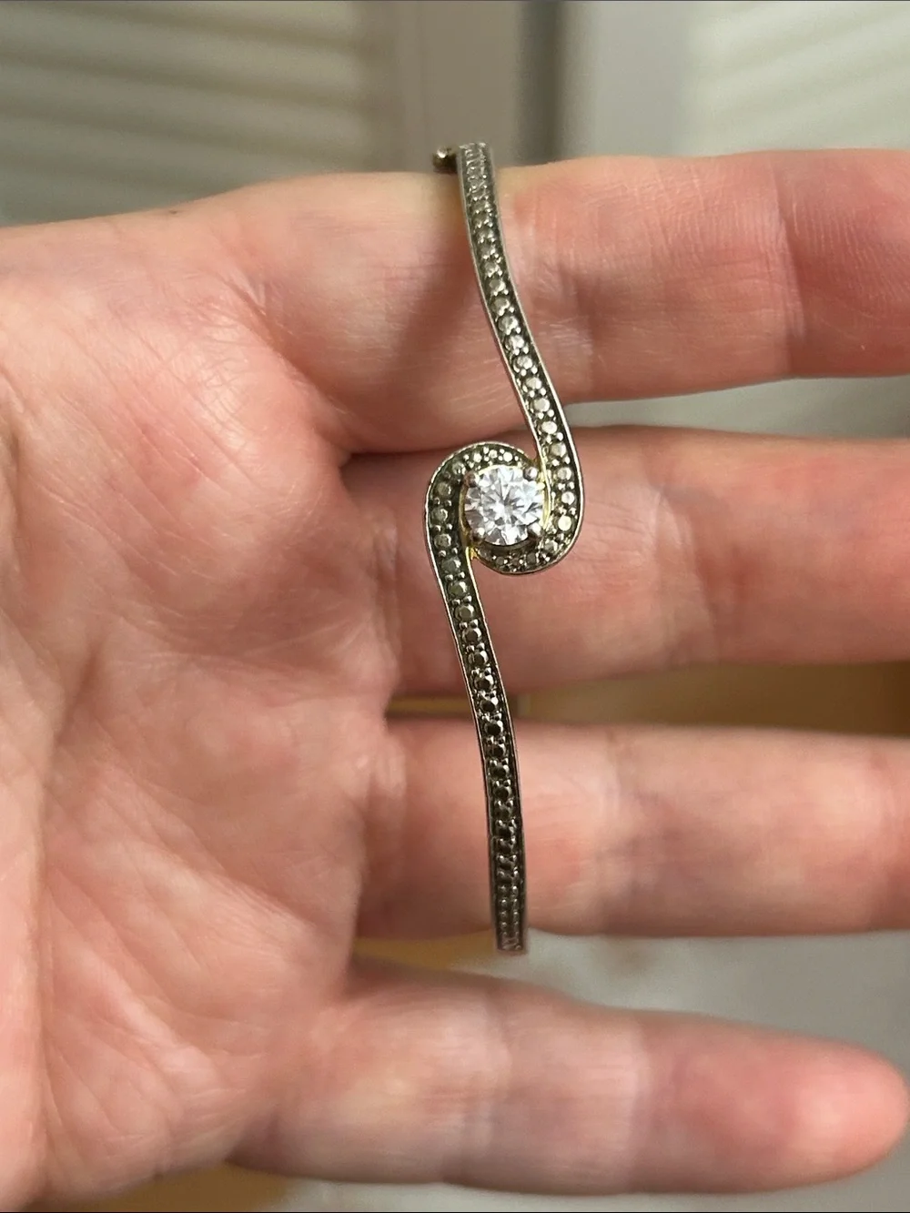 Vintage BR Co  British Sterling Silver Hinged Bracelet